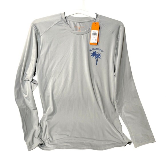 Margaritaville UPF 50 Water Resistant Moisture Wicking Long Sleeve Shirt Gray M - Picture 1 of 4